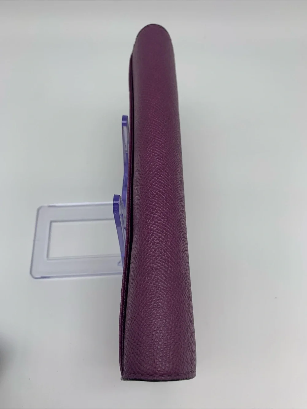 Coach Purple Crossgrain Leather Slim Envelope Wallet Gold Hardware